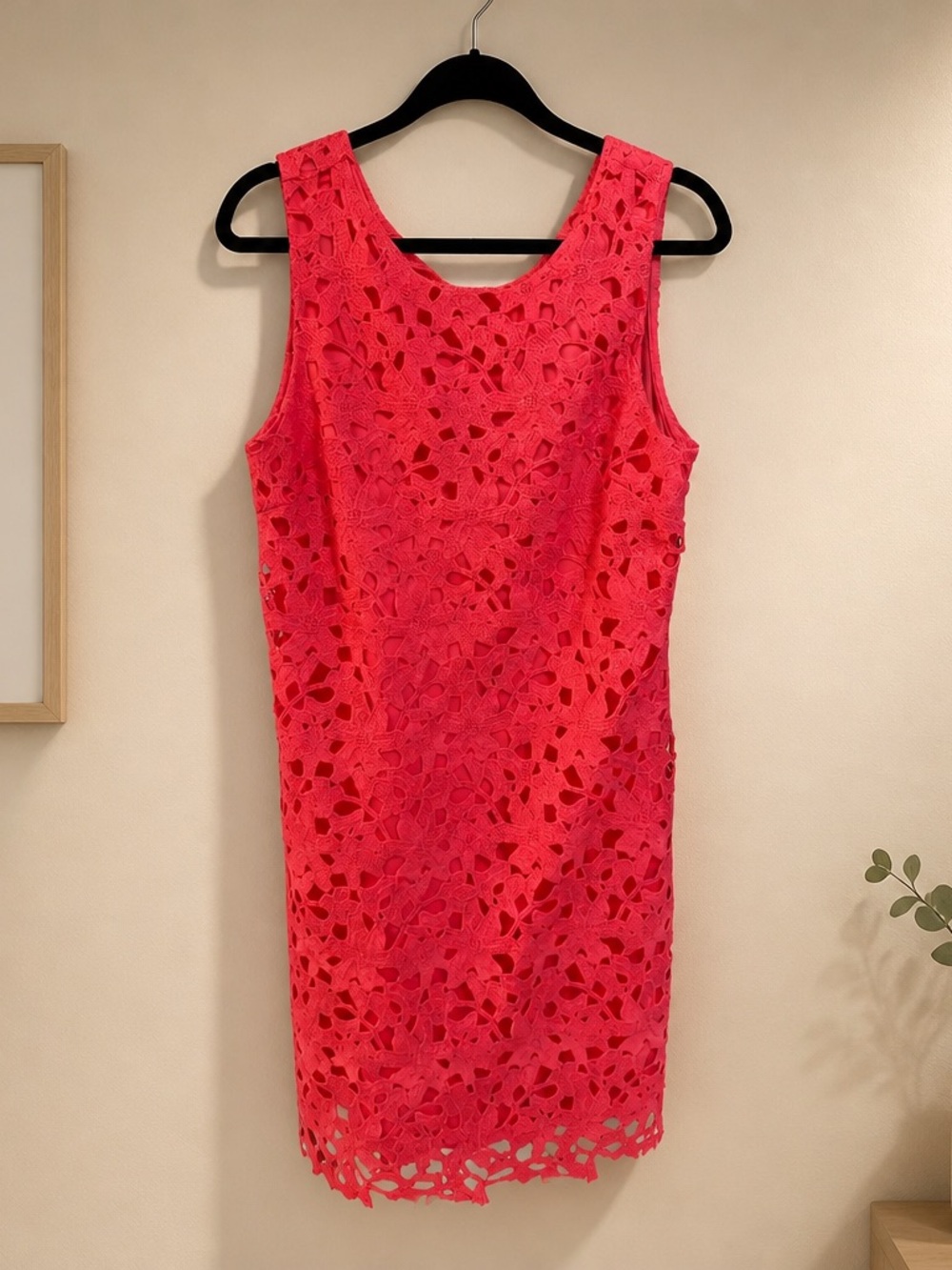 Jessica Simpson Coral Cutout Lace Mini Dress